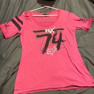 Fox Vivid Pink Graphic Tee with Black Accents